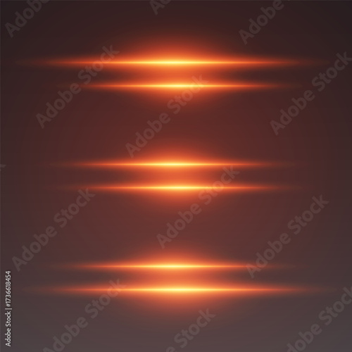 Collection of neon red light effects. Vector illustration