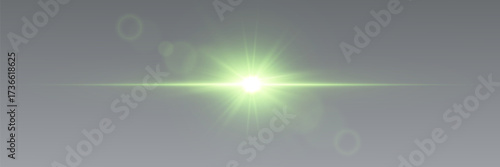 The green shining star exploded with glowing rays of light.