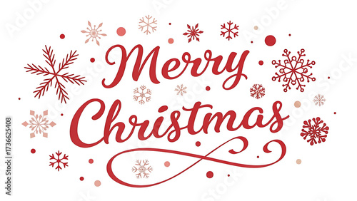 Merry christmas greeting card with snowflakes