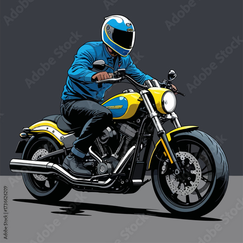 custom cruiser motorcycle vector