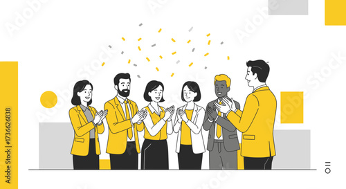 Celebrating Team Success: Appreciative Colleagues Clapping After Achieving a Goal