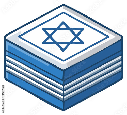 Symbolic Illustration of a Star of David on Top of Stacked Objects