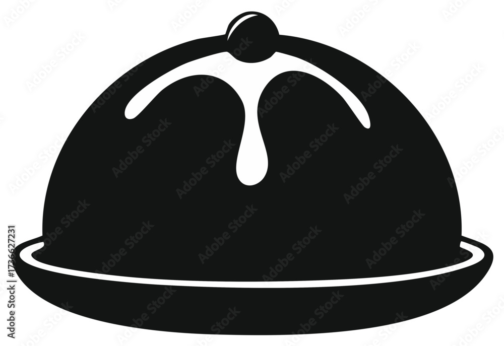 Naklejka premium Delicious chocolate cake design silhouette with white cream topping decoration