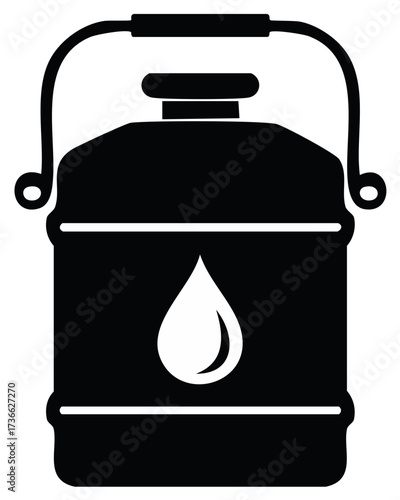 Black silhouette of a water canister with a handle and a water drop symbol.