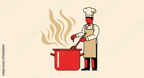Chef Meticulously Preparing Delicious Dish In Hot Pot For Gastronomic Experience