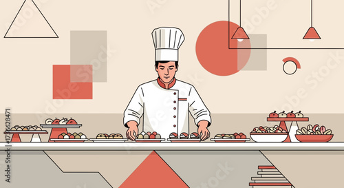 Chef Preparing Delectable Culinary Creations for Gastronomic Delight and Satisfaction