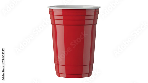 Classic red party cup ready for fun, offering festive vibes for gatherings and celebrations, evoking memories of good times and carefree moments