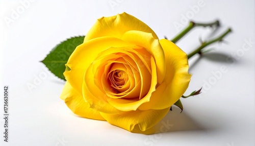 yellow rose isolated on white