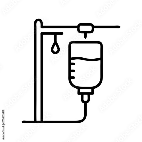 Iv drip infusion therapy vector icon illustration for medical healthcare intravenous treatment concept