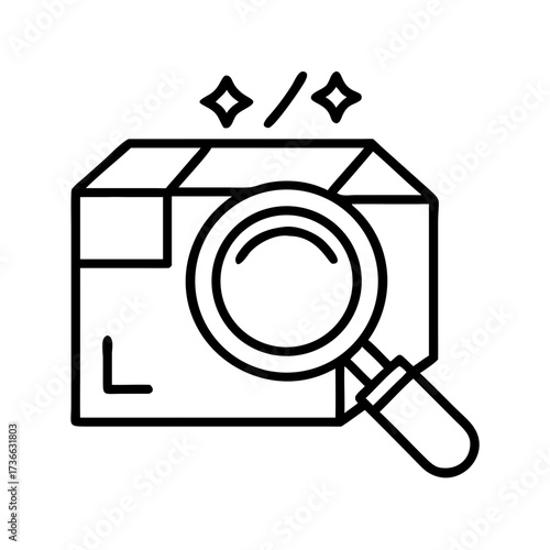 Package inspection and quality control with magnifying glass for product verification and assurance process