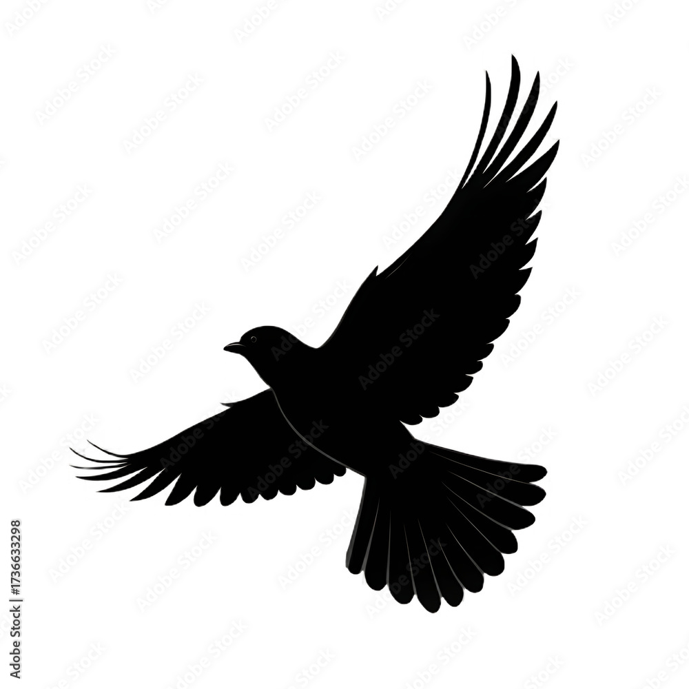 Fototapeta premium Silhouette of bird isolated on transparent background