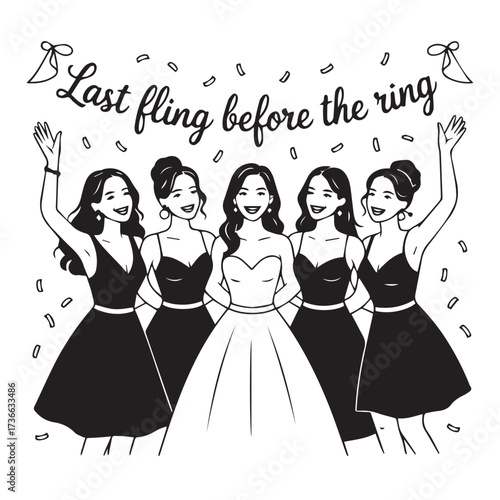  "Future Mrs." Bridal Shower Celebration with Friends Toasting
