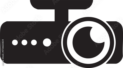 Car Dash Cam DVR Front | Editable Vector Illustration for Automotive Design