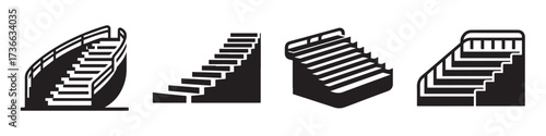 Modern Minimalist Stadium Bench Icon, Flat Silhouette of a Sport Seat Vector for Athletic Illustration Design