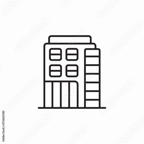 modern building apartment icon sign vector