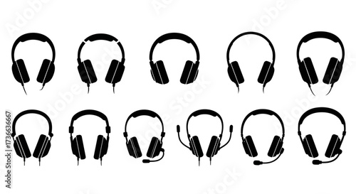 Collection of Diverse Over Ear Headphones and Gaming Headsets with Microphones for Audio Enthusiasts and Gamers