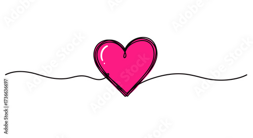 Simple Heart Drawing Elegant Minimalist Design for Love and Affection