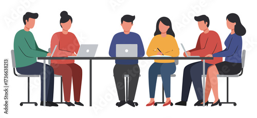 Adult Learners Business Course Vector. Minimalist Evening Education Design.