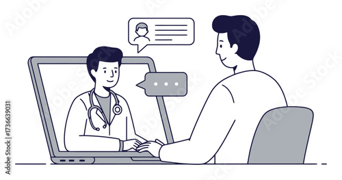 Telemedicine Doctor Consultation Vector