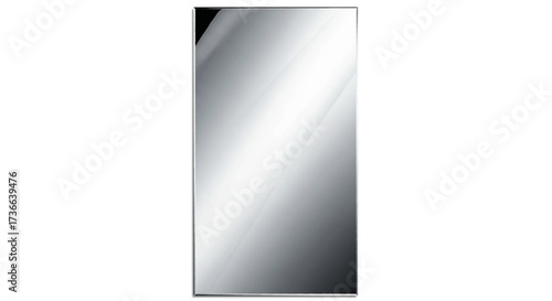 Elegant Rectangular Wall Mounted Mirror with Beveled Edges and Sleek Metal Frame for Modern Home Decor Accents