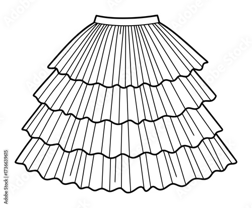 Ballet Tulle Skirt Vector, Minimalist Design