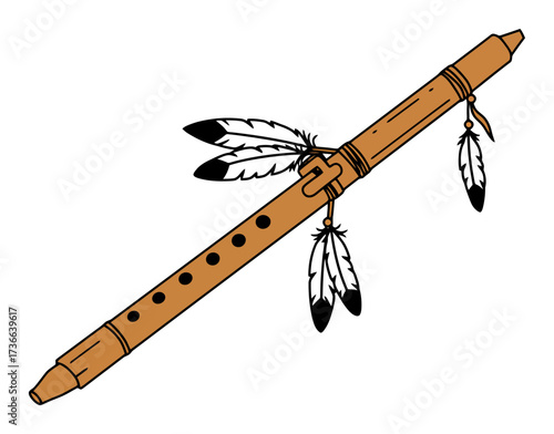 Native American Flute Vector Design