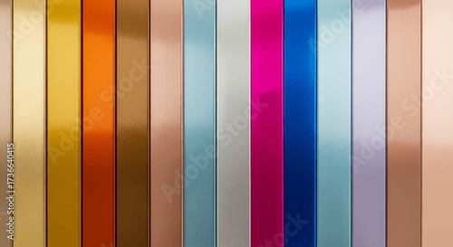A Spectrum of Metallic Hues Showcasing Vibrant Colors and Shiny Surfaces Creating an Eye-Catching Visual Display