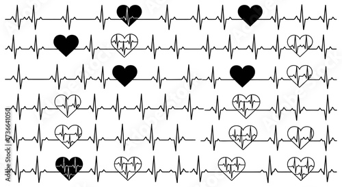 A Striking Visual Representation of Heartbeats and Cardiovascular Health Showcasing Healthy and Irregular Rhythms in Black and White