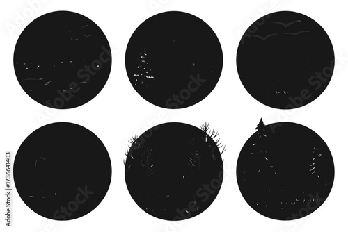 Golden twilight horizon minimalist icon set