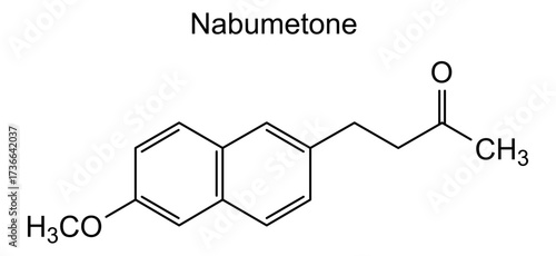 Chemical structure of nabumetone, drug substance