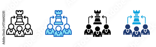 Team Strategy icon Multi Style Vector Illustration