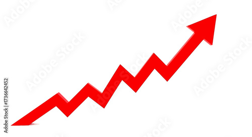Visual Representation of Upward Financial Growth and Positive Trend Analysis on a White Background