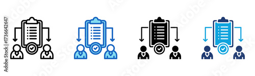 Task Delegation icon Multi Style Vector Illustration