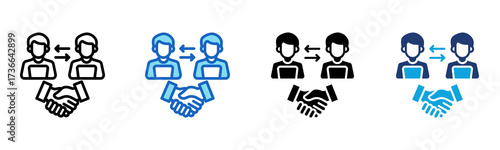 Working Alliance icon Multi Style Vector Illustration