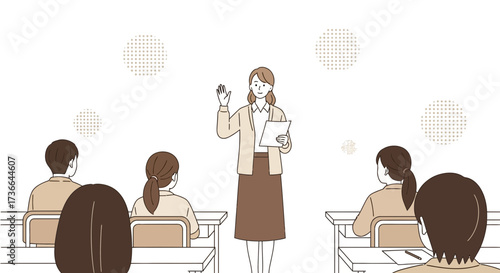 Classroom Scene: Teacher Interacts With Students While Presenting Information in Lesson