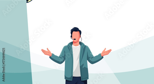 Customer Support Representative Presenting Information and Providing Assistance to Customers