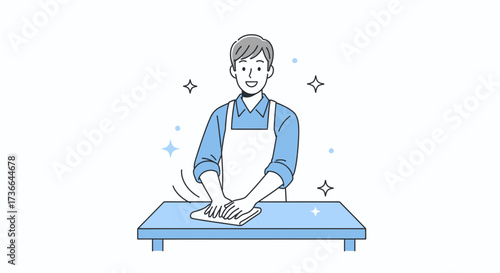 Cleanliness And Tidiness: A Person Wiping a Surface With Joy And Enthusiasm
