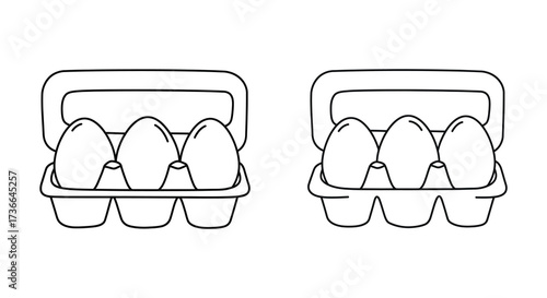 Simple line drawing of two egg cartons with six eggs each