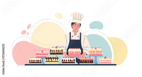 Confectionery Artisan Crafting Exquisite Cakes for Celebrations And Sweet Temptation
