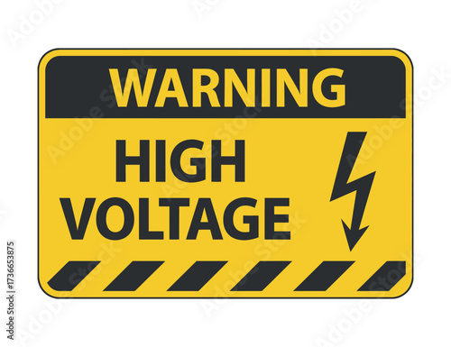 High Voltage Warning Sign Electrical Hazard Symbol Safety Protection