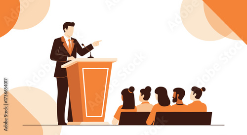 Effective Public Speaking Presentation Illustrating Conference, Business, And Communication