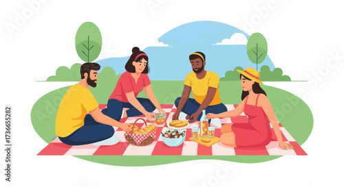 Delightful Group Picnic: Celebrating Friendship With Food, Drinks, And Sunshine Ambiance