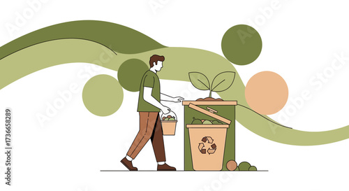 Eco-Conscious Person Engaged In Sustainable Practices In Order To Recycle