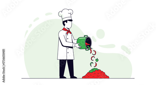 Expert Chef Adding Spices into Prepared Dishes for Culinary Excellence and Deliciousness