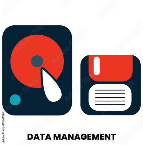 Data Management Concept Vector Illustration – Digital Database System, Information Storage, Organization, and Processing for Business Analytics and Technology Solutions