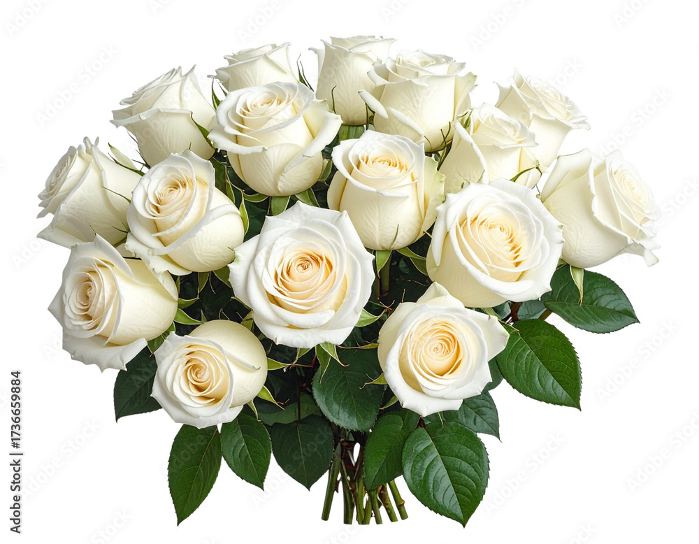 Obraz premium Create Stunning White Roses Bouquet with Transparent B