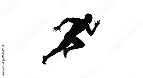 Dynamic silhouette of a sprinter in mid-stride capturing speed and athleticism