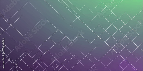 Abstract vector design with a green and blue line pattern like a digital heartbeat or ekg graph for a technology or medical background