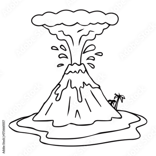 Volcano Eruption Illustration