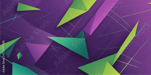 The vibrant abstract geometric background features a colorful triangle pattern with a light crystal texture, ideal for a modern web design template